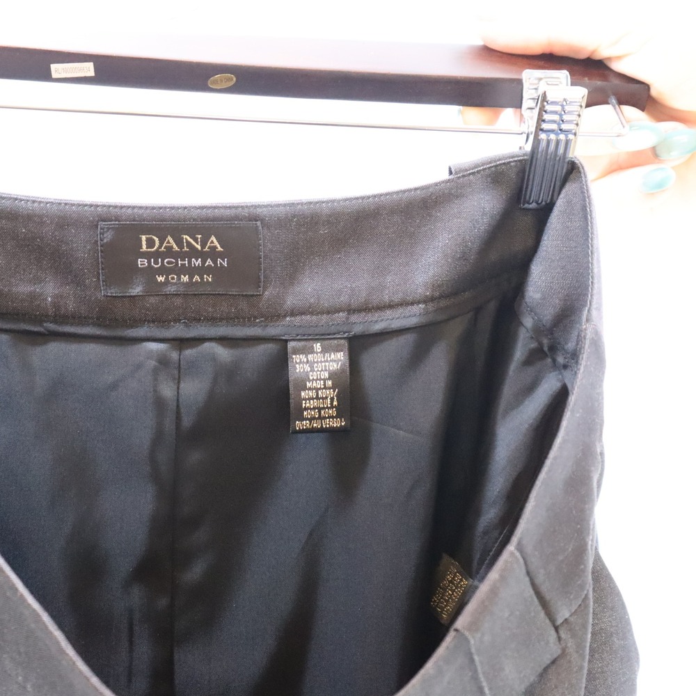 Dana Buchman Maxi Skirt 16 Charcoal Womens Wool Blend Professional Office - Picture 4 of 4
